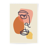 Abstract Face Photographic Print, Minimalist Art, Modern Home Decor, Line Art Portrait, Unique Wall Art, Neutral Colors Print - Tawshia
